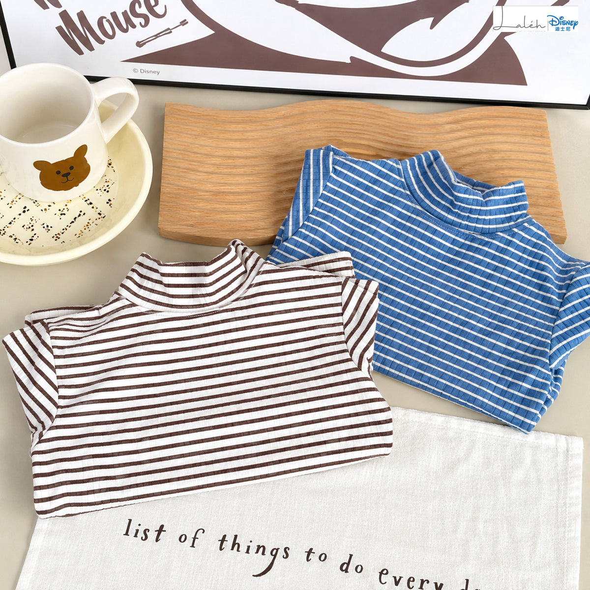 Children's Spring Thickened Striped Base Shirt, Boys' and Girls' Half-High
