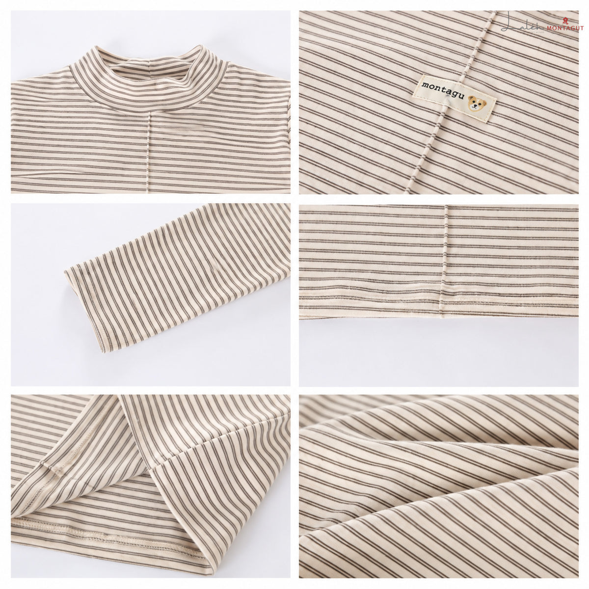 Boys' and girls' half-turtleneck base shirt, children's striped 2026 spring new skin-friendly