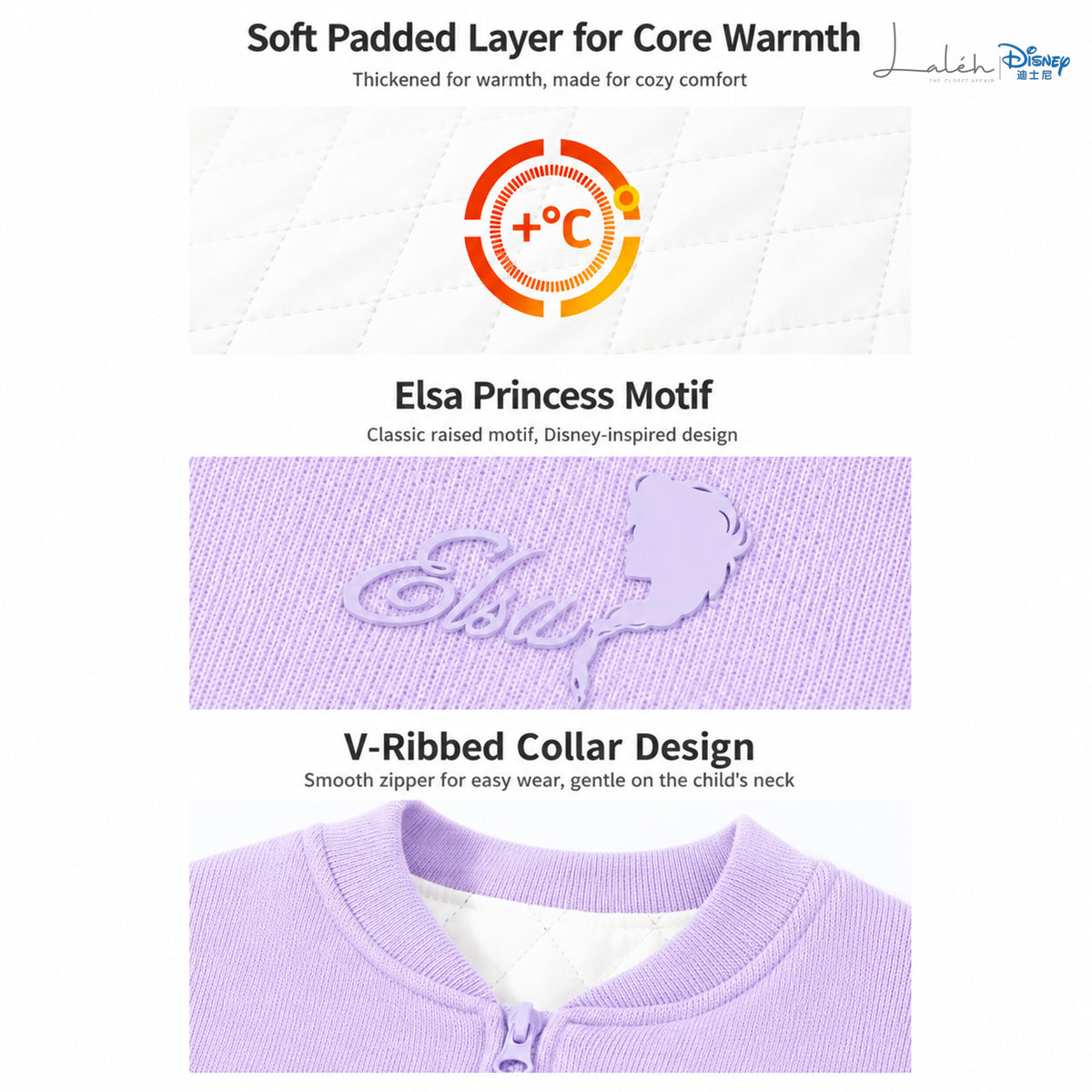 Children's quilted jacket, school uniform magic lining, girls' ice and snow top, fashionable