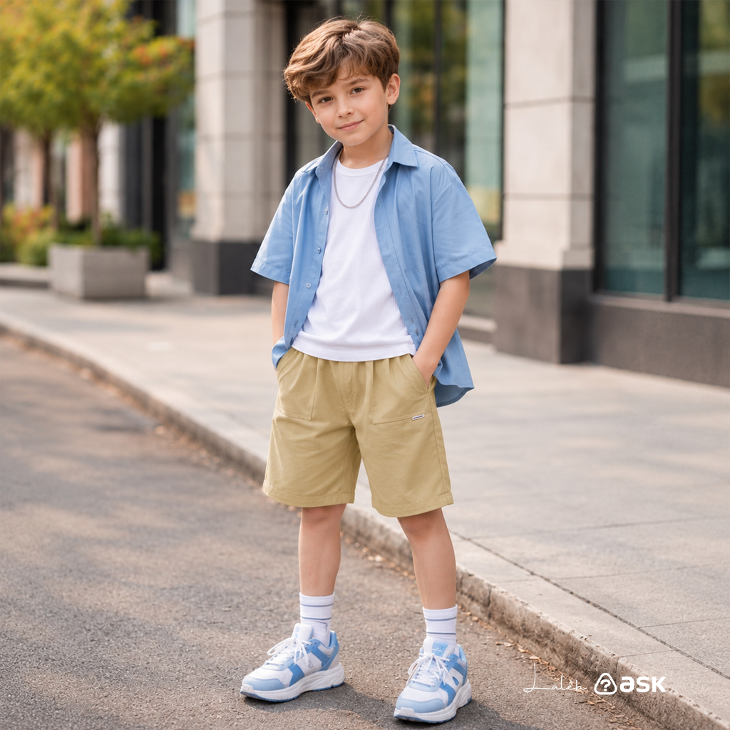 Pure cotton children_s pants, summer shorts, running sports big kids_
