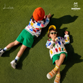 Babudou summer solid color simple cotton shorts for boys and girls,