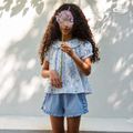 [Cute and Sweet Doll Shirt Set] Children_s Baby Girls_ Summer Stylish Two-Piece Shirt