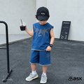 [Children_s Set] Boys_ summer vacation two-piece sleeveless tank top, T-shirt,
