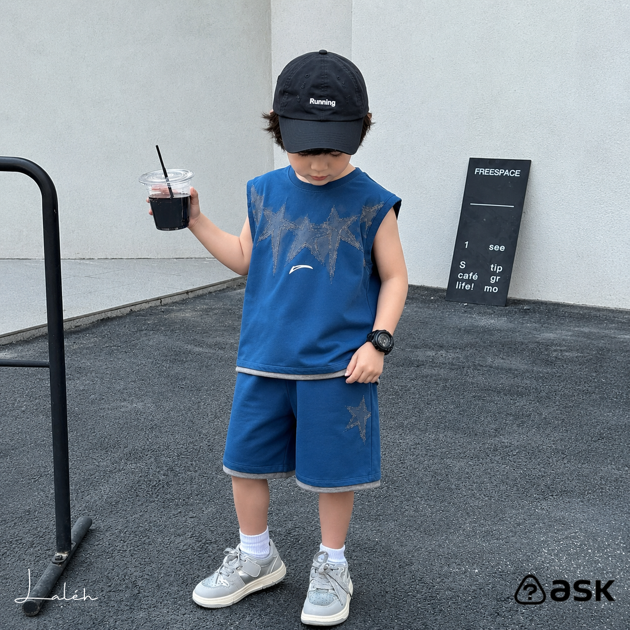 [Children_s Set] Boys_ summer vacation two-piece sleeveless tank top, T-shirt,