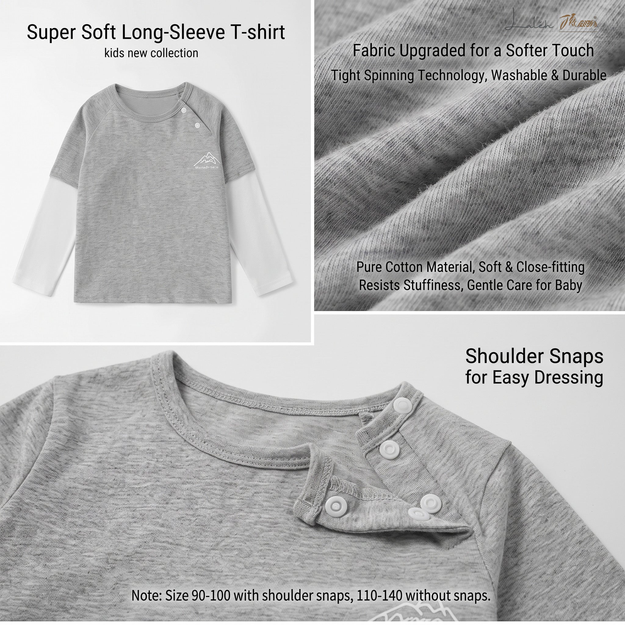 [Pure Cotton] Children_s Long-Sleeve T-Shirt, Boys_ Base Shirt, Baby Soft and Skin-Friendly