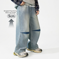 Children_s jeans, spring boys_ casual pants, vintage gradient washed straight-leg