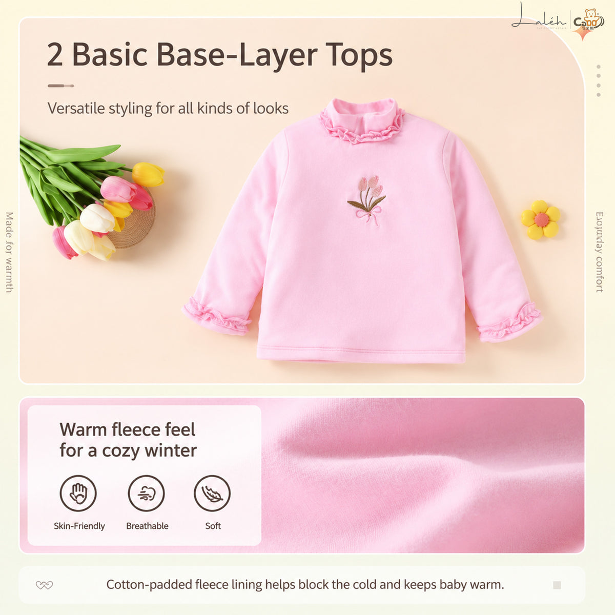 [Cotton-Lined Fleece-Lined Thickened Base Layer] Children_s clothing, girls_ winter cold