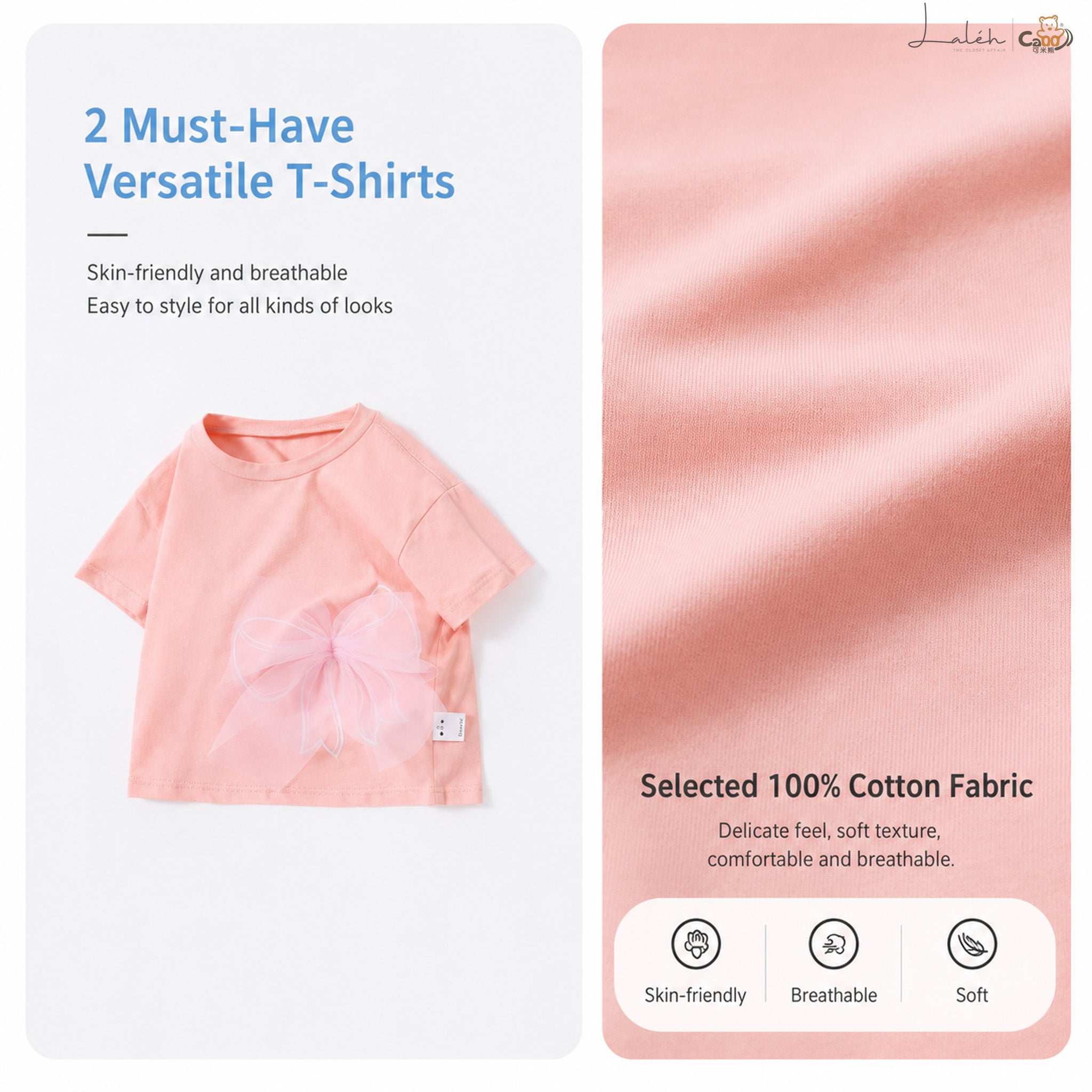 [Big Bow] Baby pure cotton T-shirt, summer baby clothes, girls_ short-sleeve children_s