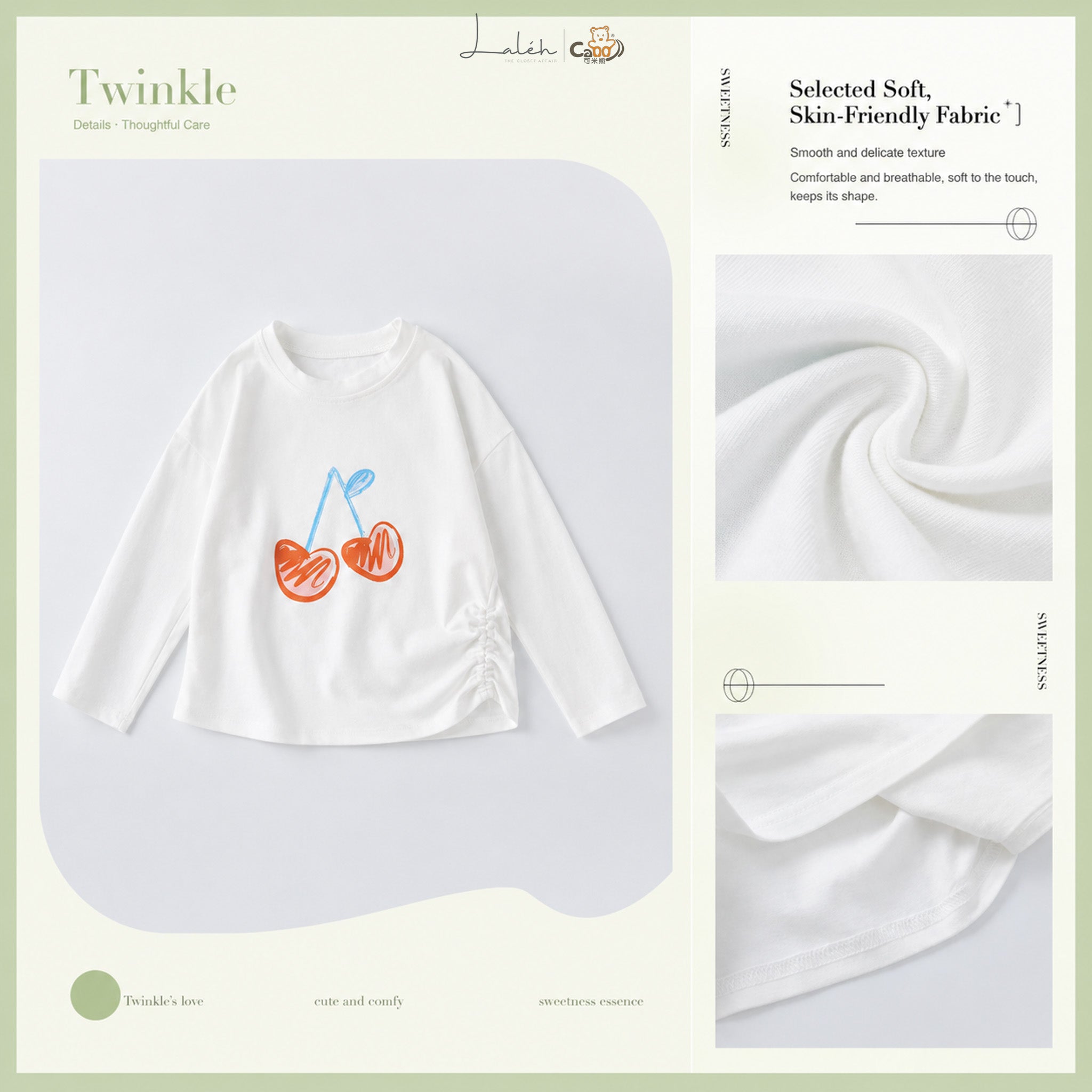 [Fashionable Waist-Cinching Base Layer] Children_s Girls_ Spring Long-Sleeve T-Shirt