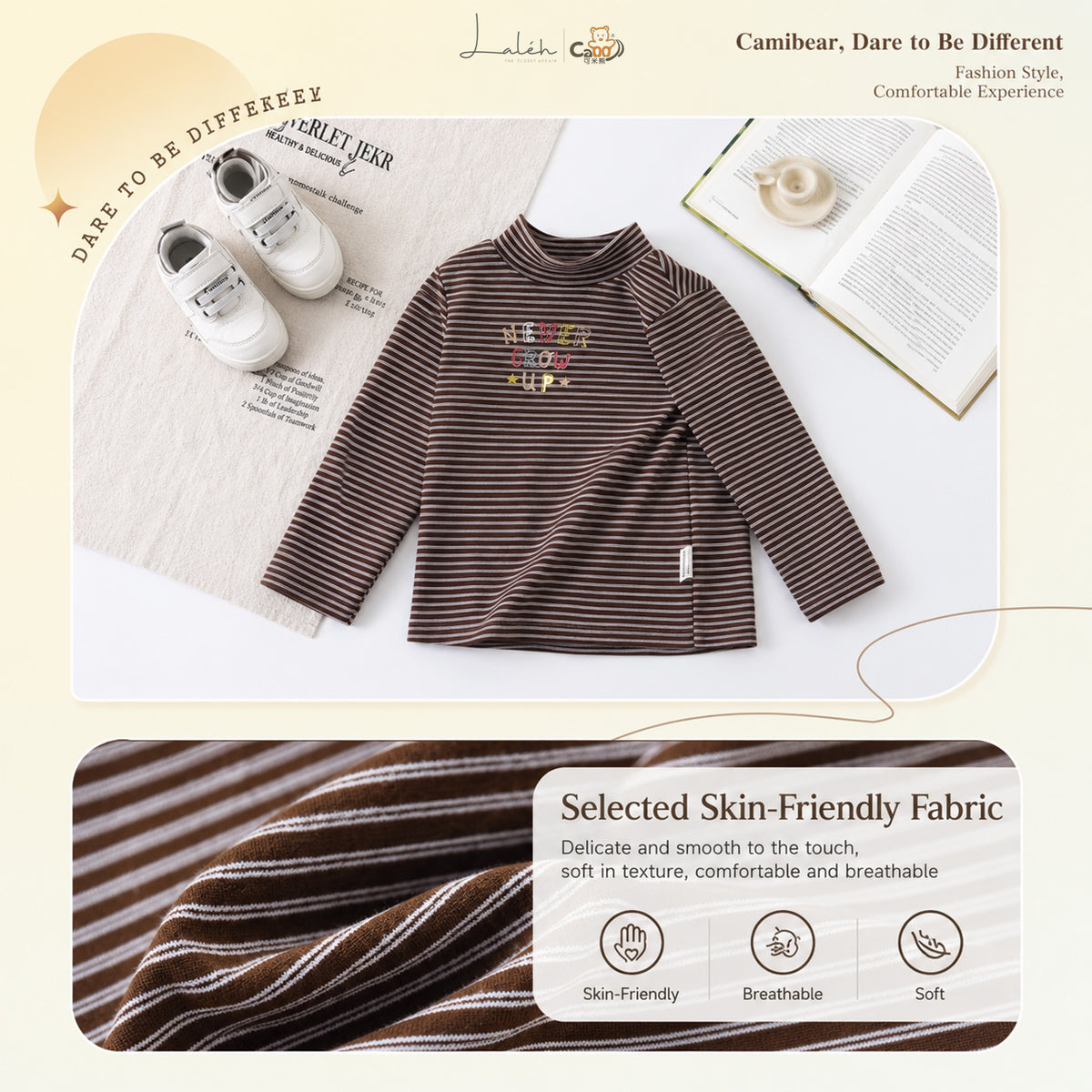 [Classic Vintage Striped Base Layer] Children's Baby Boys' Autumn and Winter Comfortable