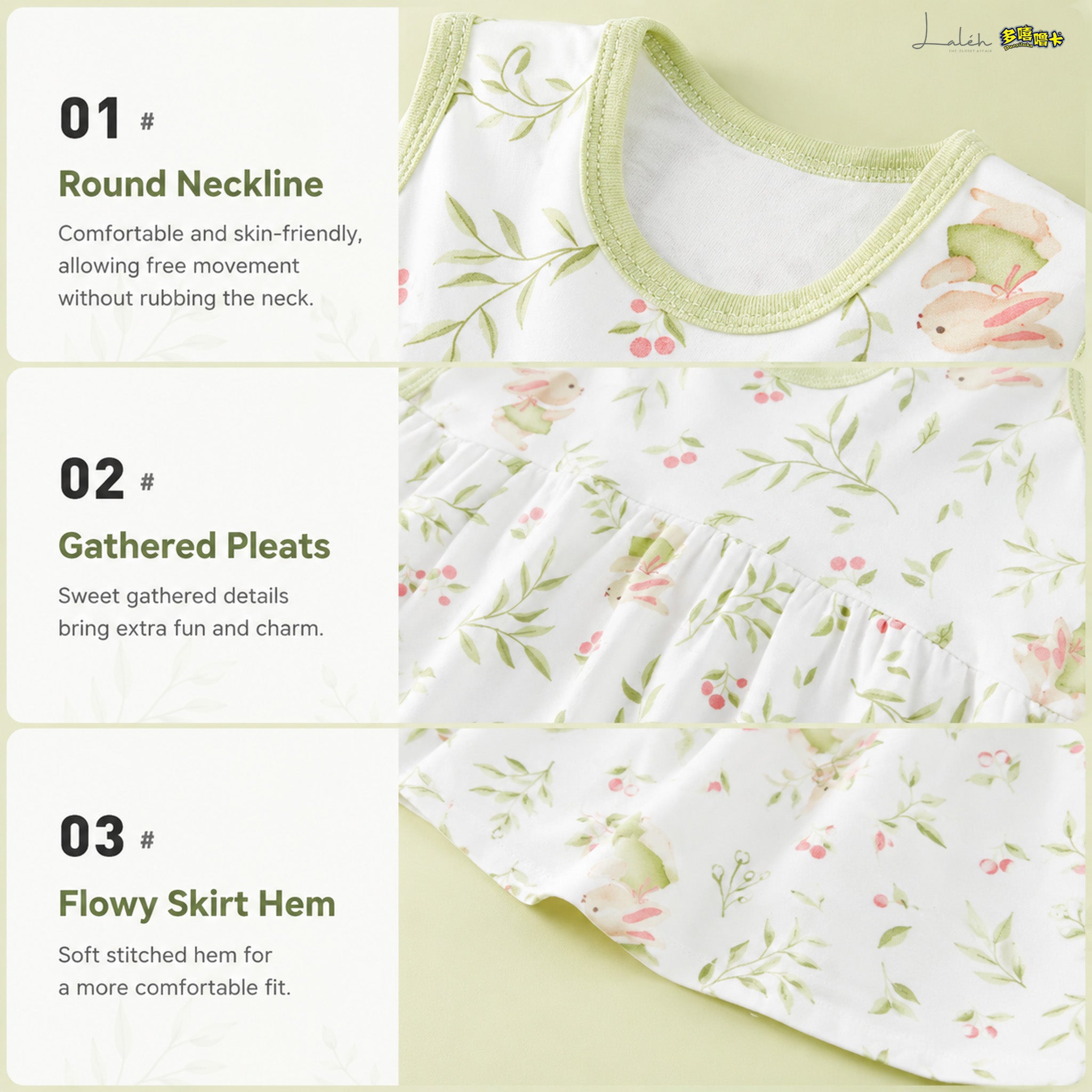 [Pure Cotton Breathable] Newborn clothes, summer girls_ vest dress, baby princess dress