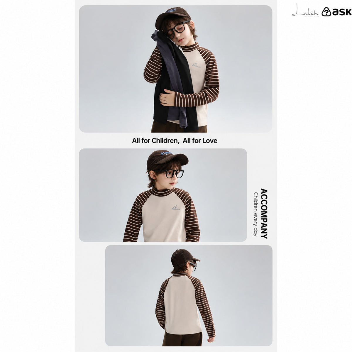 Children_s T-shirt, spring anti-static base shirt for older kids, mid-high neck