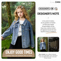 Heavy Industry_s rhinestone children_s denim jacket, spring girls_ collared