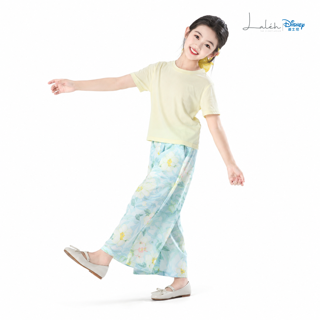 [Two-Piece Set] Children_s Set, Summer Wide-Leg Pants, Girls_ Tops, Casual Set