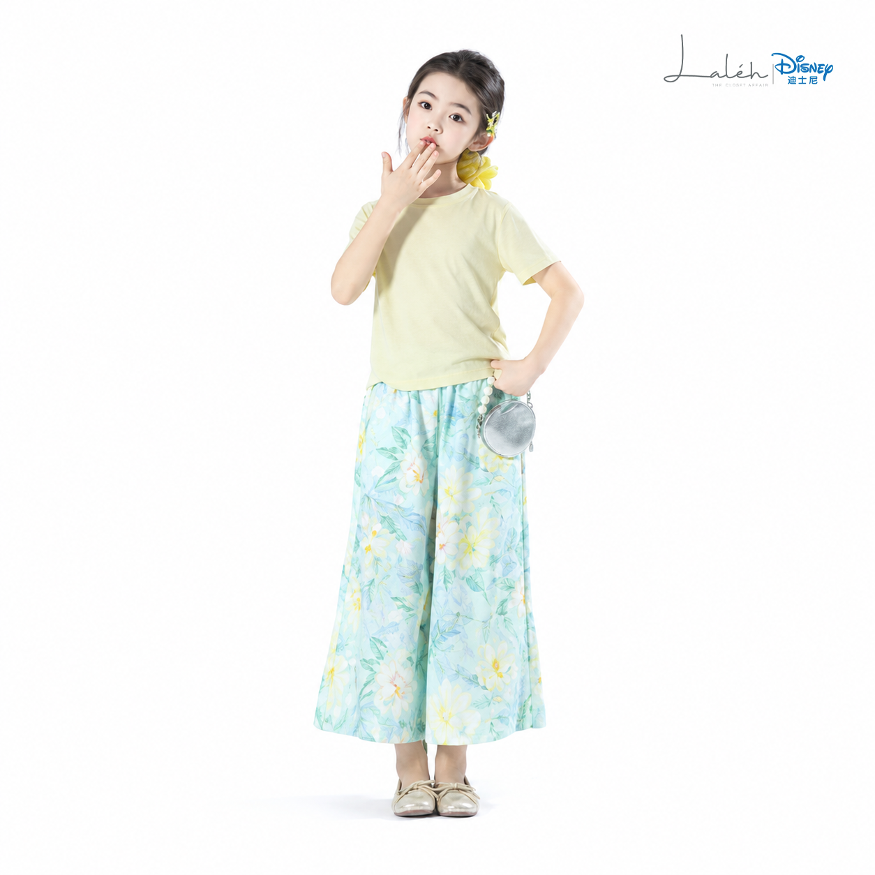 [Two-Piece Set] Children_s Set, Summer Wide-Leg Pants, Girls_ Tops, Casual Set