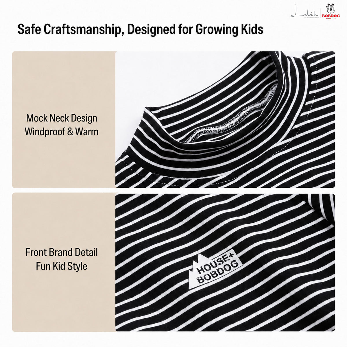 [Children_s T-Shirt] boys & girls_ T-shirt, color-blocked striped crew neck winter
