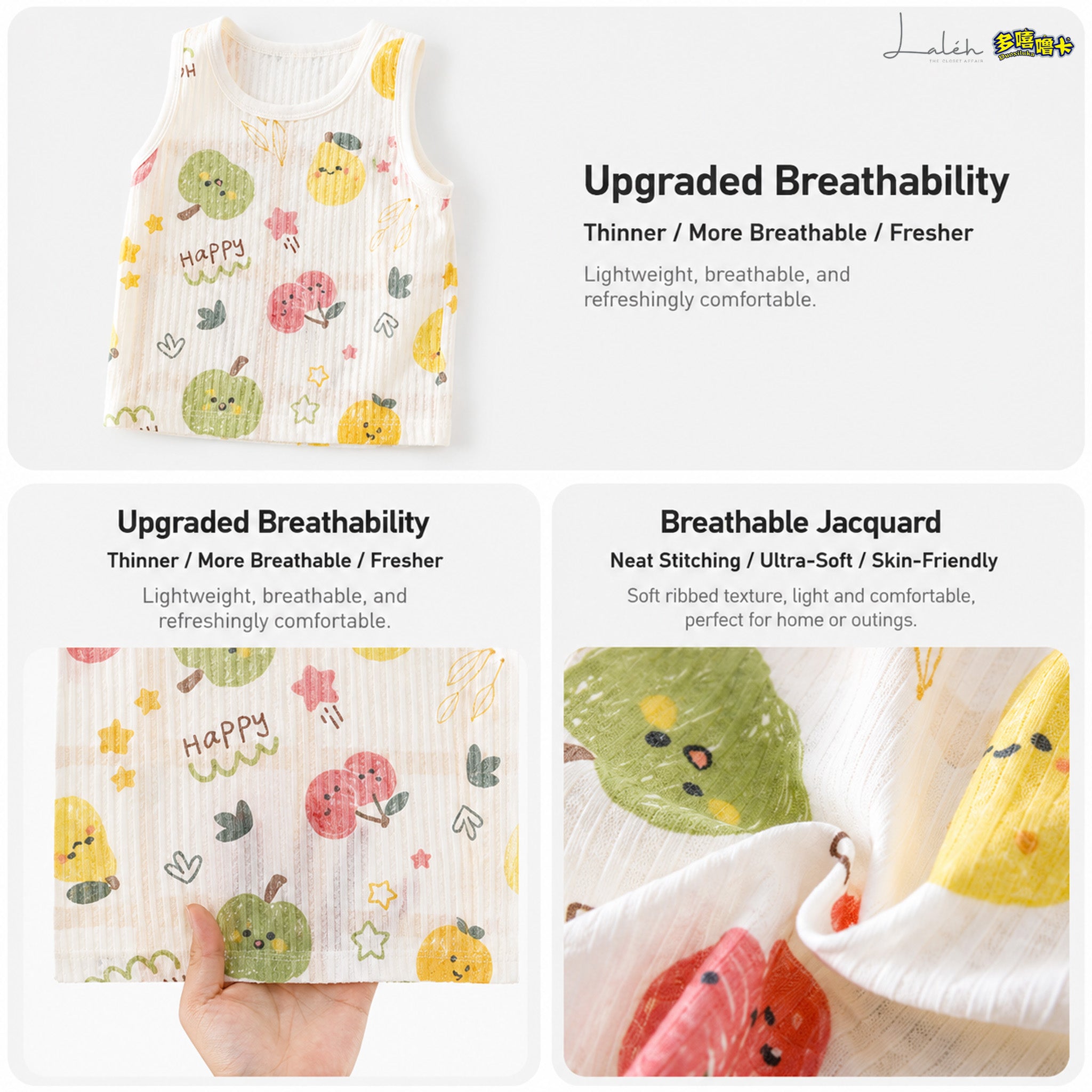 [Skin-friendly and breathable] Infant and toddler tank top T-shirt, summer pure cotton