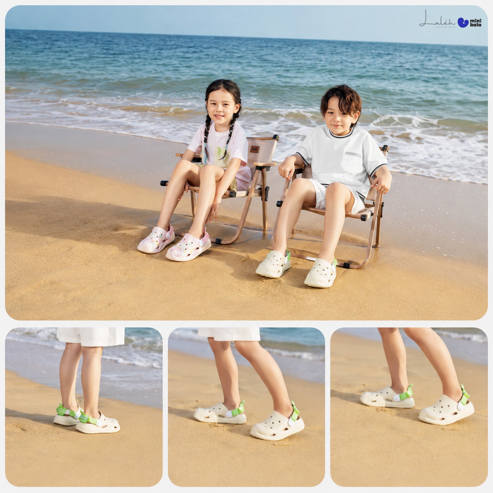 Water-Wading Quick-Dry Non-Slip Children_s Clog Shoes] Mini Balabala Summer Stream