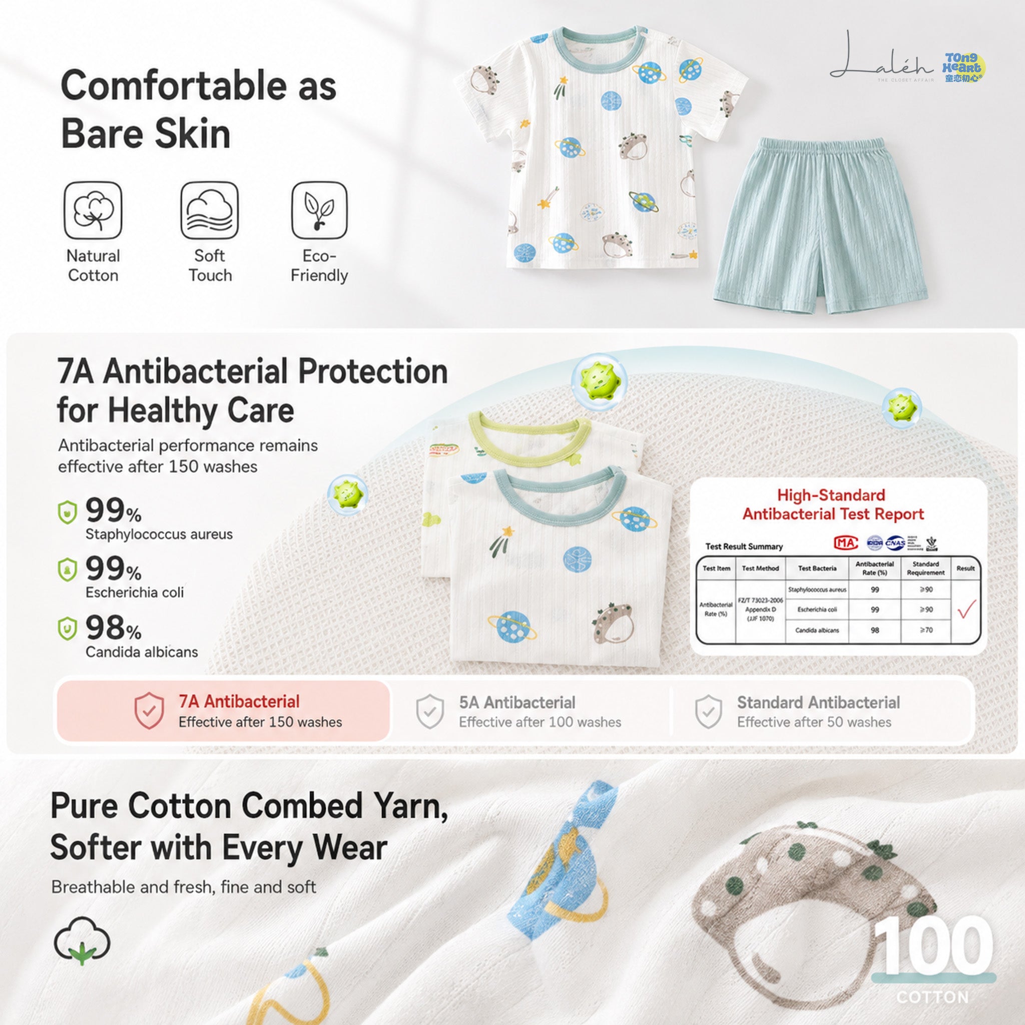 Children_s casual set, summer thin baby short-sleeve shorts, homewear, infant pure cotton
