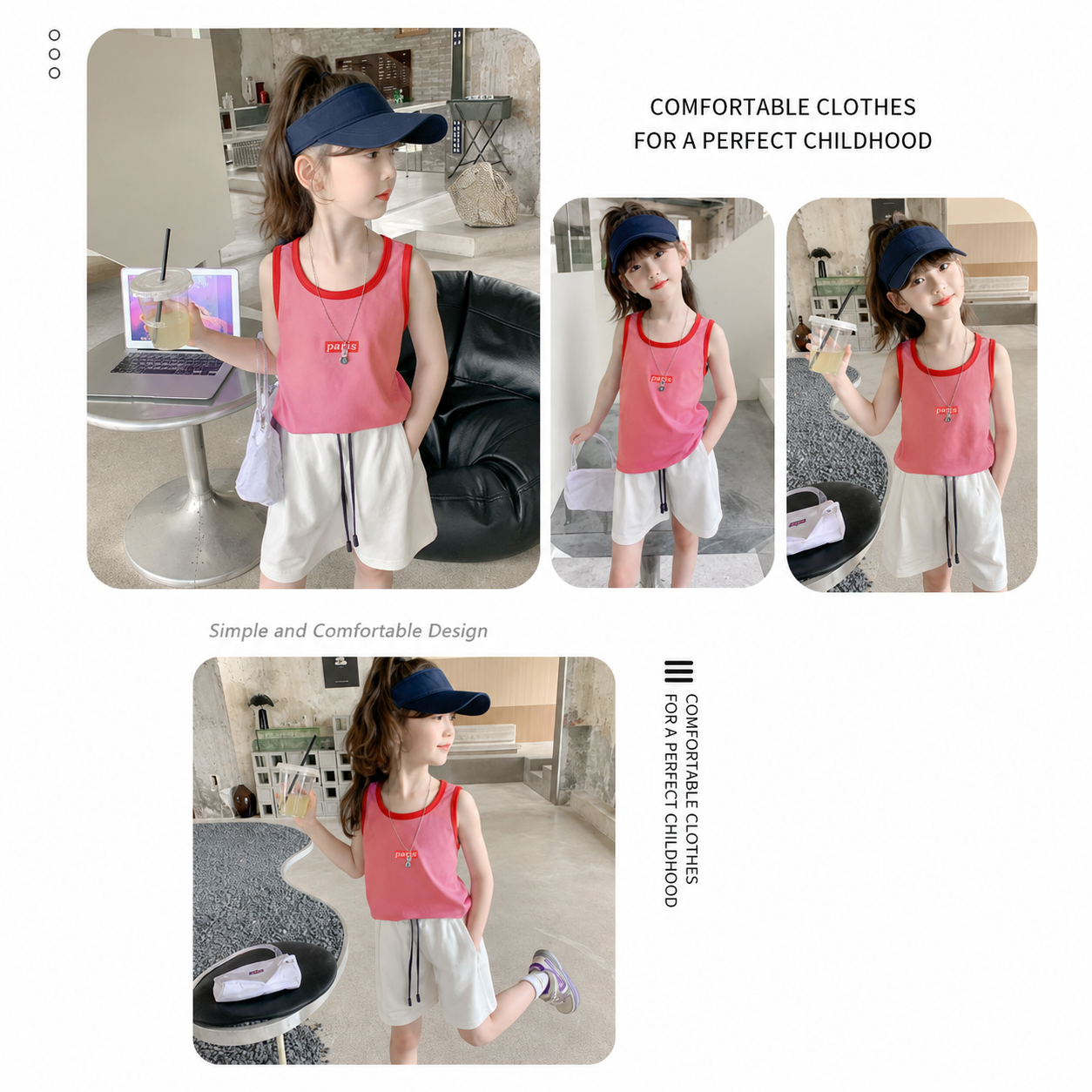 [100_ pure cotton] Children_s summer vest comfortable