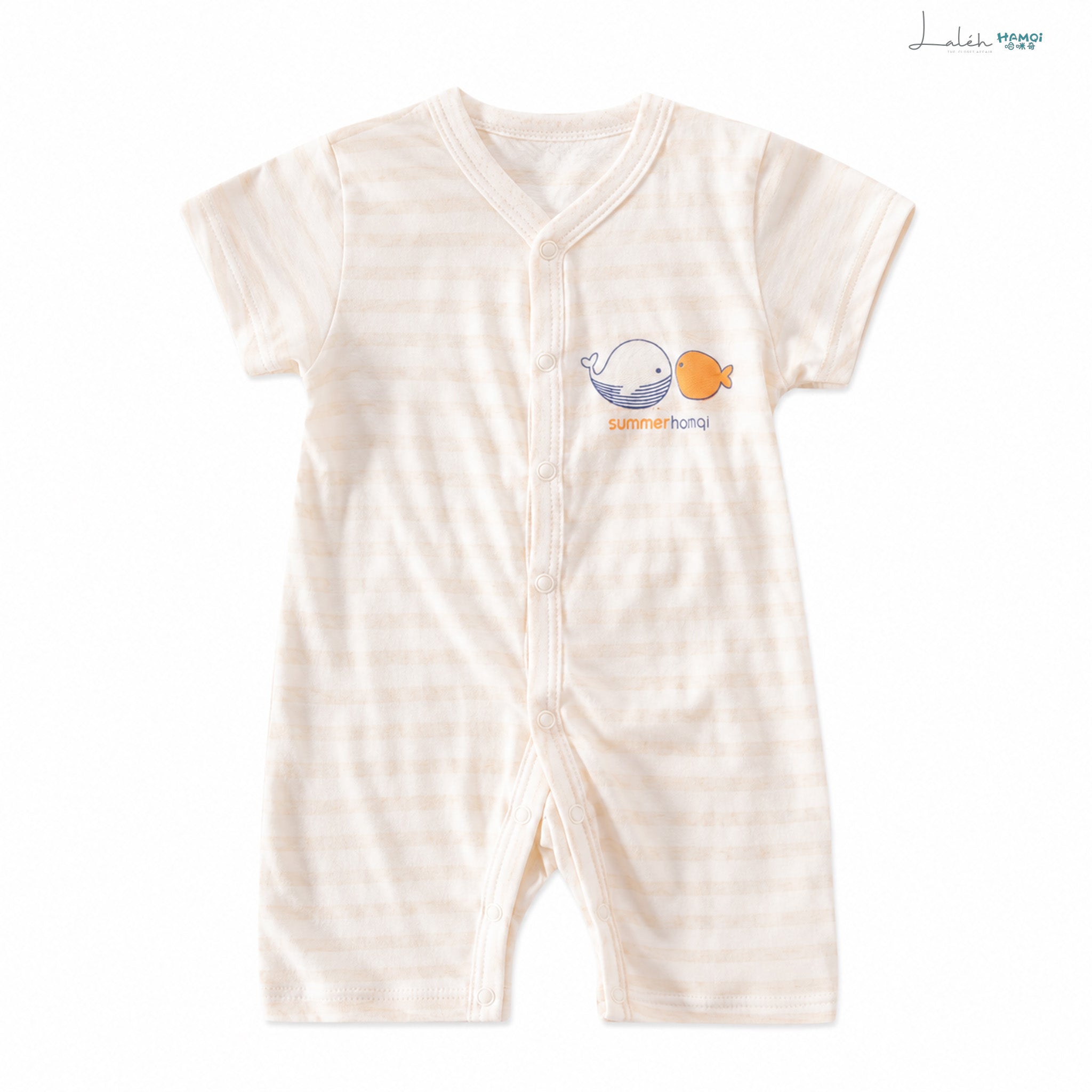 Baby and toddler summer style for boys and girls, cartoon fish short-sleeve flared closed