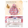 [Light Luxury Woolen Jacket] Children's Winter Fleece-Lined Mid-Length Coat for Girls, Trendy