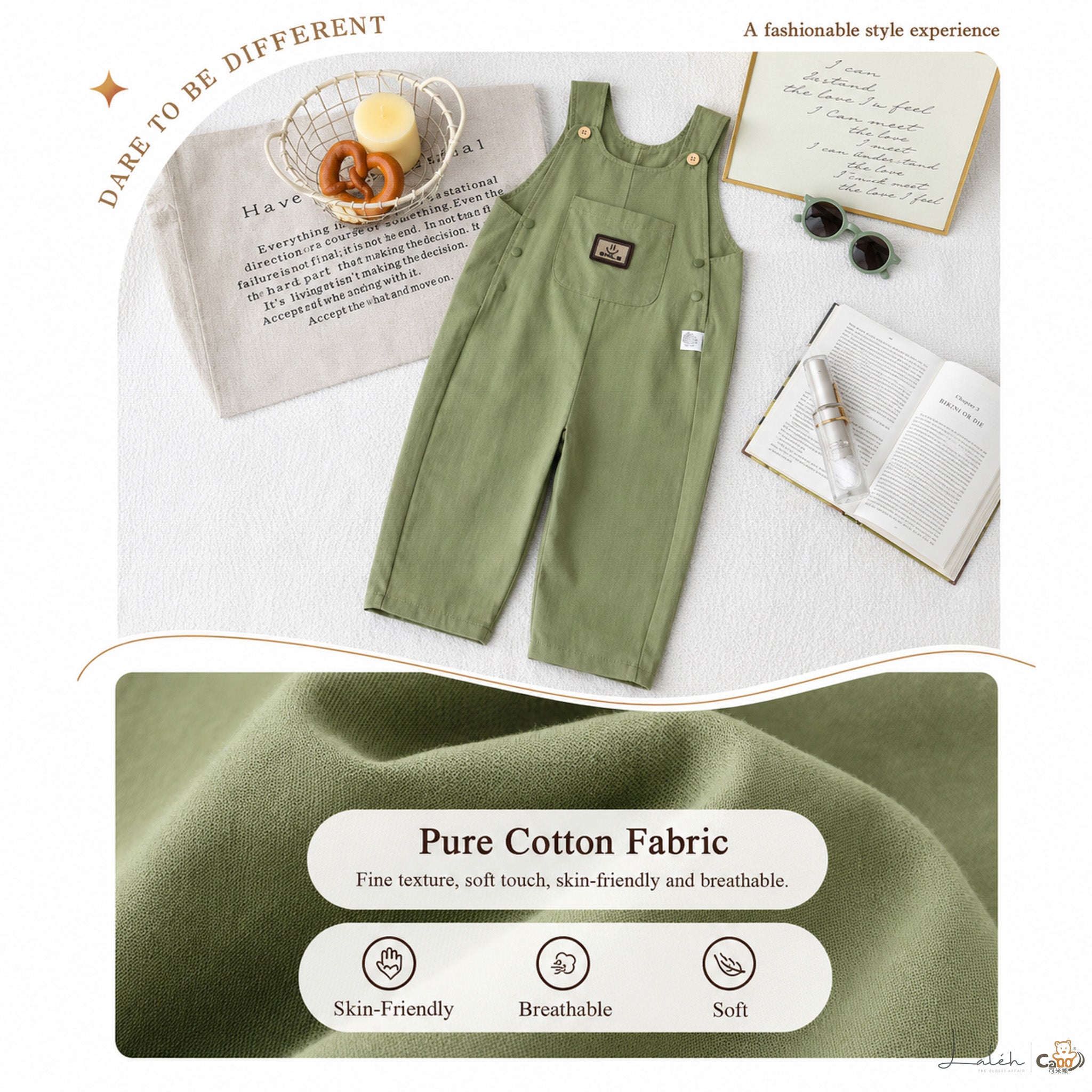 [Cute Pure Cotton Jumpsuit] Children_s Baby kids_ Fashionable Versatile Jumpsuit, Baby