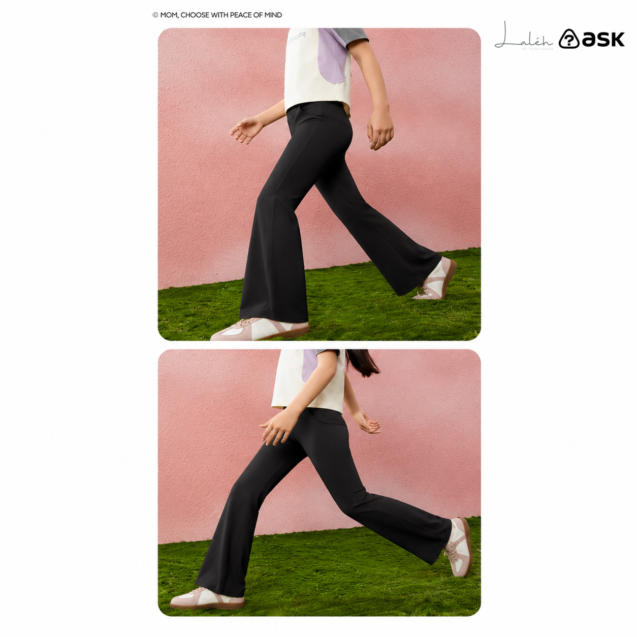 Children_s pants, girls_ spring flared yoga pants, high-stretch running sports teen