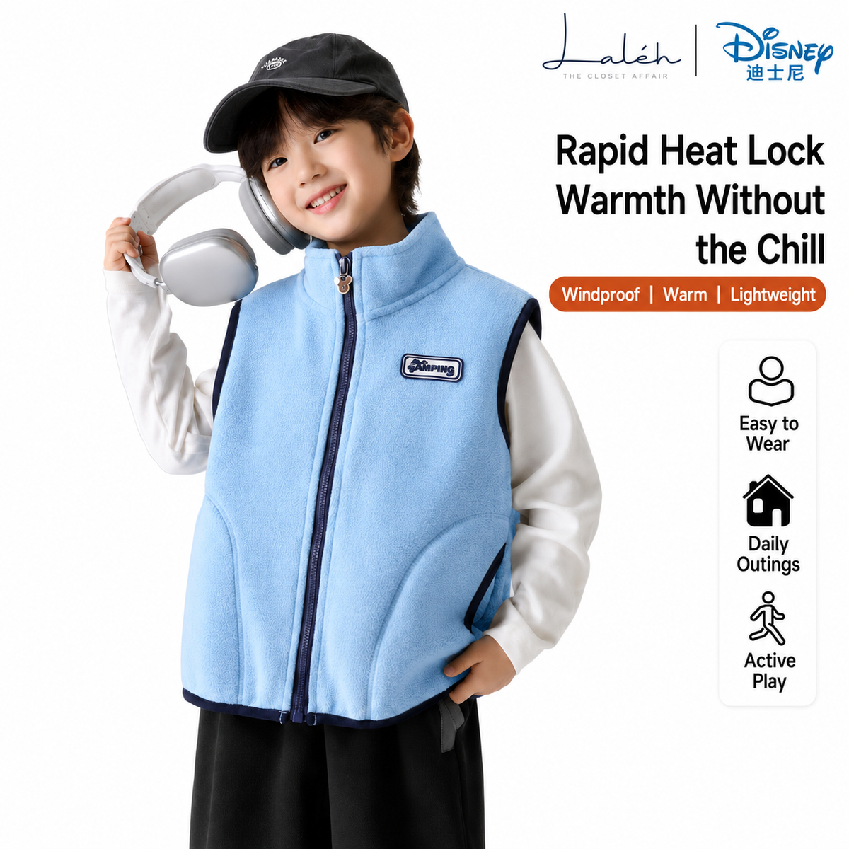School uniform essentials Boys' and girls' fleece vests, springautumn styles, for middle