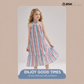 Children_s skirt, sleeveless halter camisole dress for summer travel vacation,