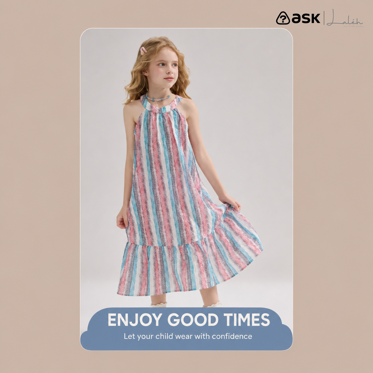 Children_s skirt, sleeveless halter camisole dress for summer travel vacation,