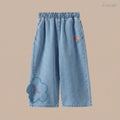 Girls_ pants 2026 springsummer embroidered sequin pure cotton straight-leg pants,