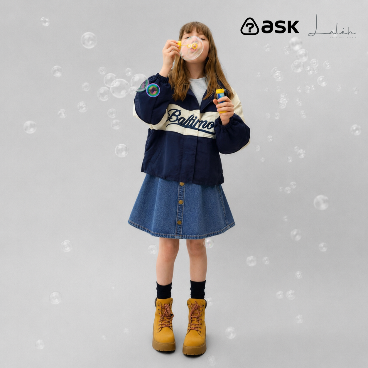 [Denim Skirt] Girls_ Skirt Summer Princess Skirt Large Pocket Children_s Skirt