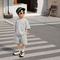 Boys_ Thin 2026 Summer Set, New Children_s Medium and Big Boys_ Summer Short Sleeve