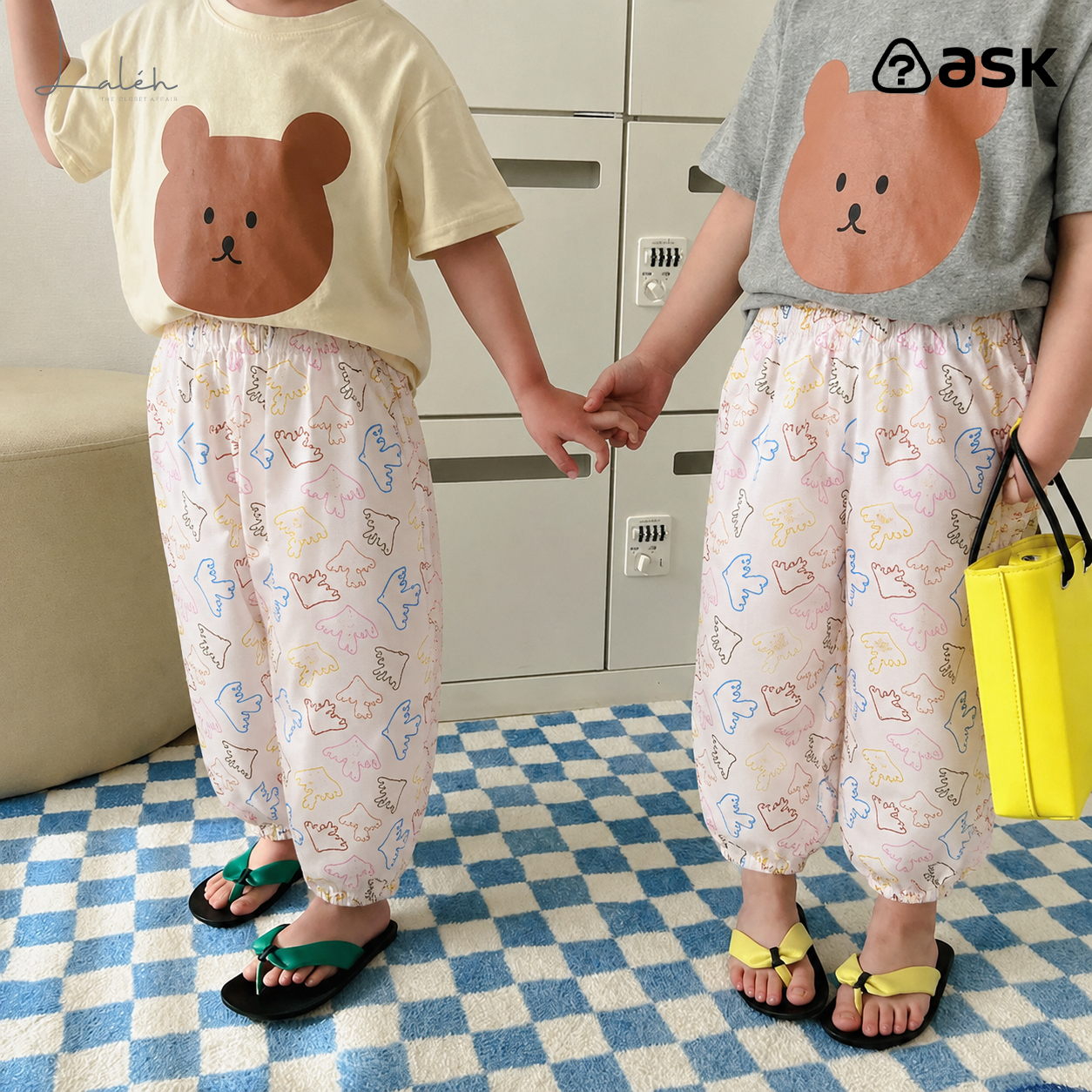 Children_s pants, summer breathable full-print long pants, girls_ lantern