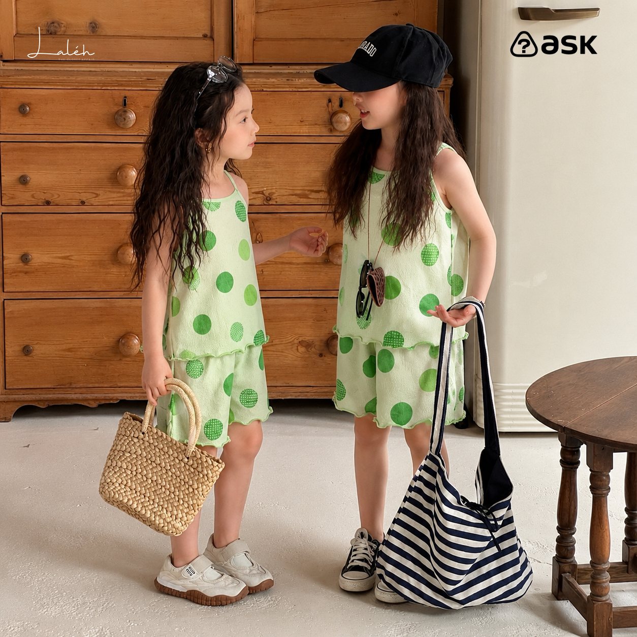 Pure Cotton 7A Antibacterial] Children_s summer pajama set, camisole shorts