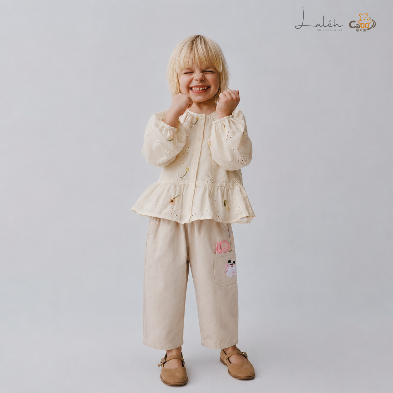 [Chic and Sweet] Children_s Clothing for kids Autumn Pure Cotton Straight-Leg Pants,