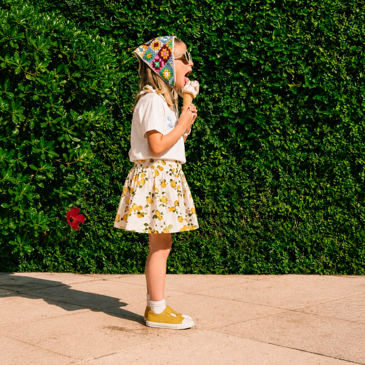 42-Girls_ pants, summer children_s thin children_s sports running floral print,