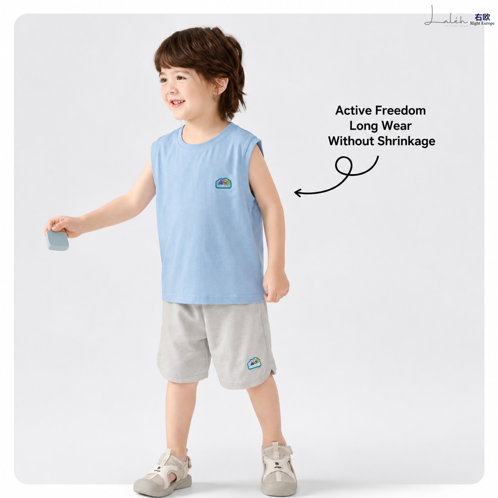 kids_ sleeveless set, cool summer wear, 2026 new baby summer children_s vest and short