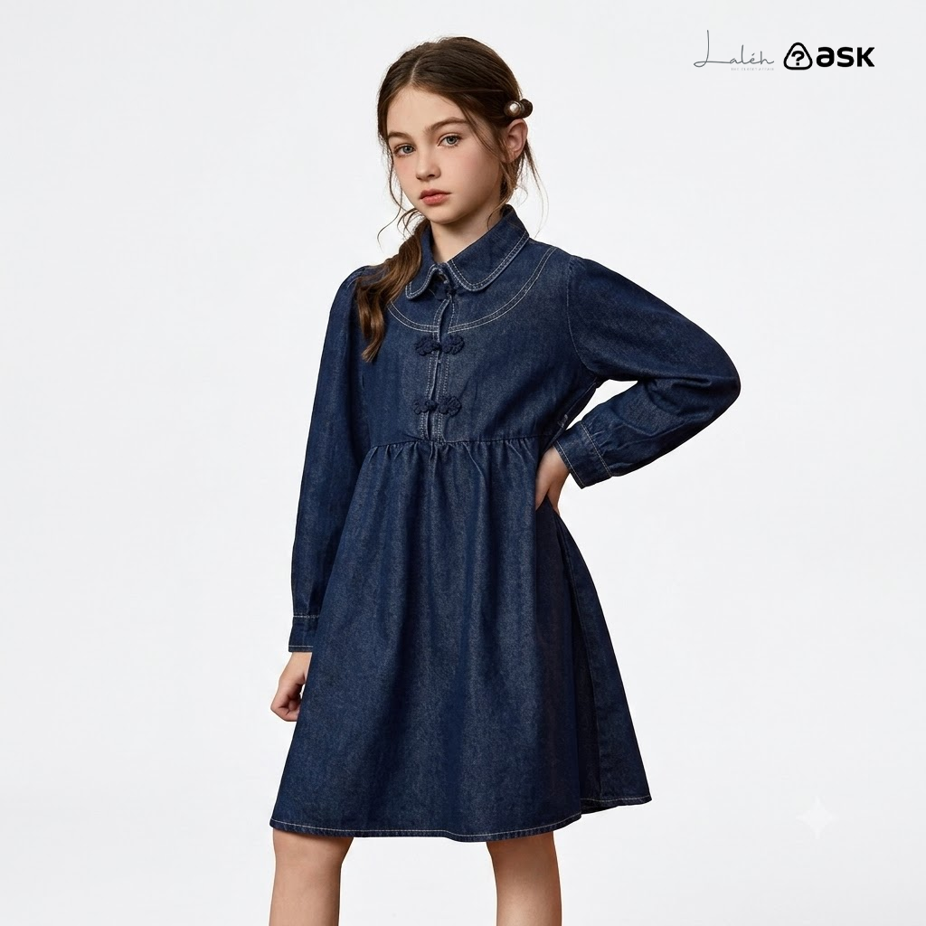 Children_s and girls_ skirts, 2026 spring national style denim dress, baby