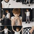 Qingcang Special Cool Boys_ Vests Sets, Children_s Sports Sets, Vests and Shorts Two