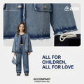 [Chanel Style] Children_s set, girls_ spring soft denim jacket, denim straight-leg