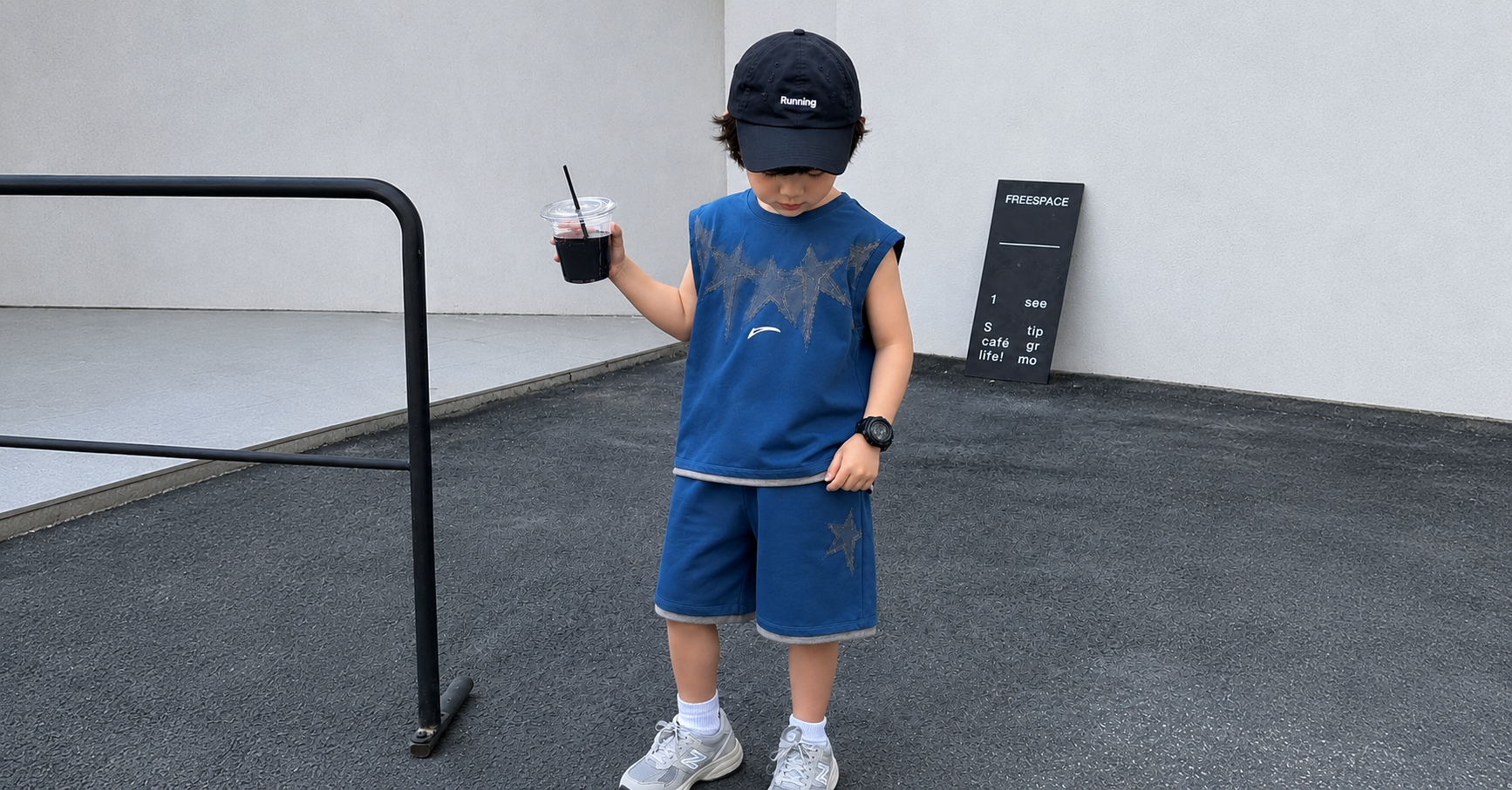 [Children_s Set] Boys_ summer vacation two-piece sleeveless tank top, T-shirt,