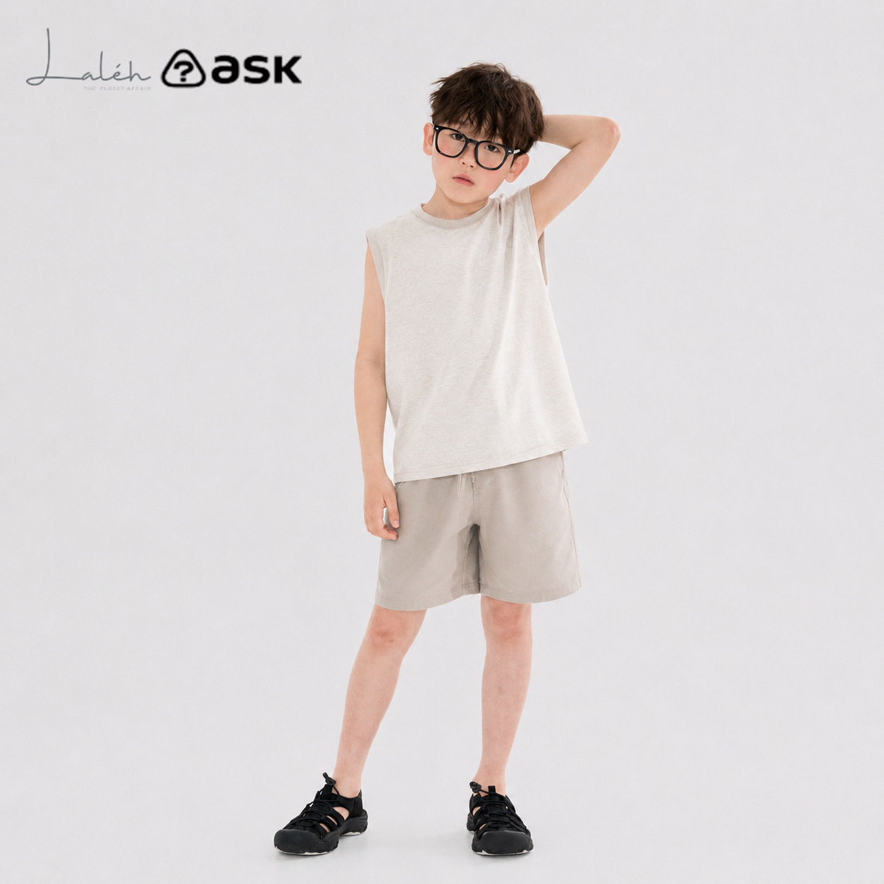 Moisture-wicking, quick-drying, cool, antibacterial boys_ set, summer vest