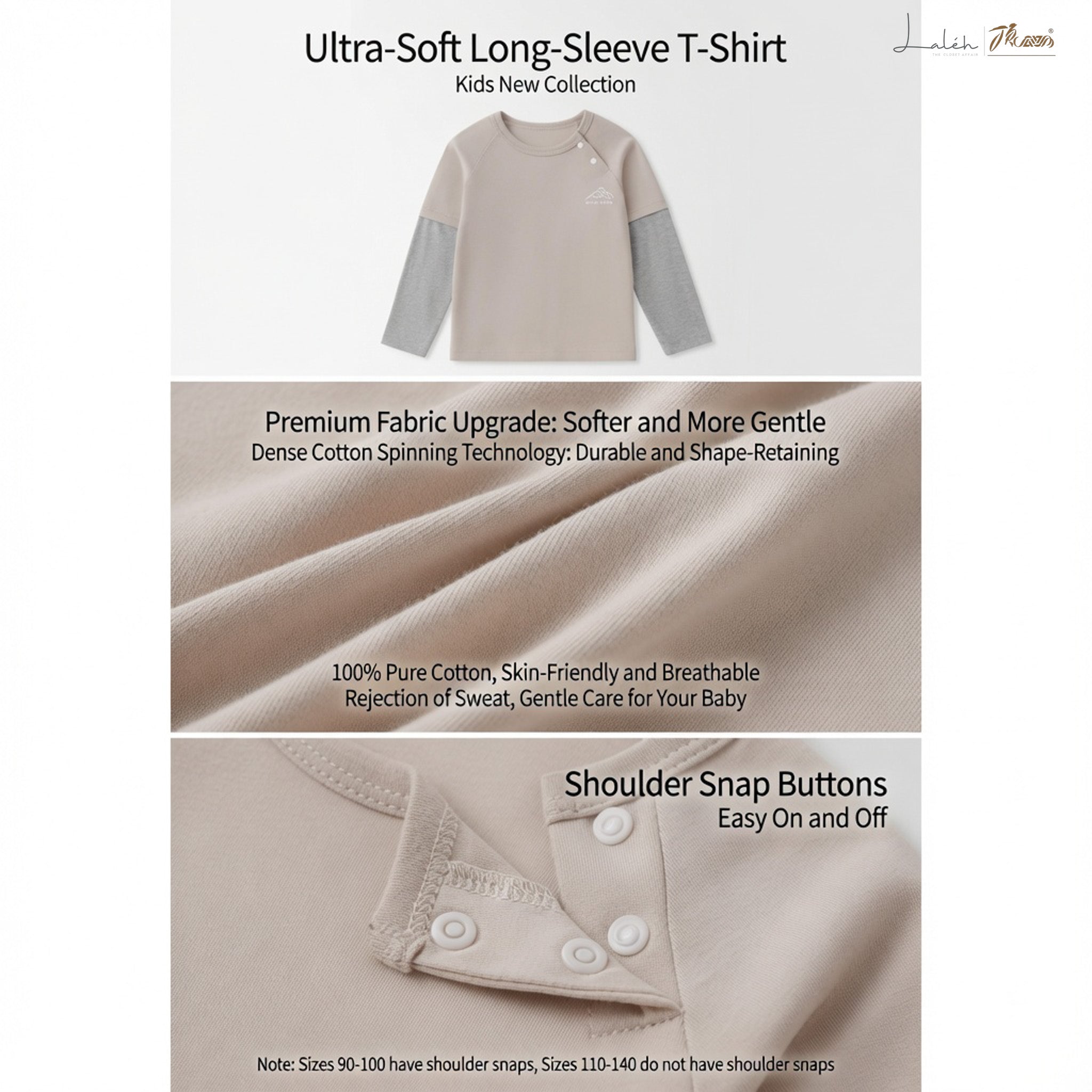 Pure Cotton] Children_s Long-Sleeve T-Shirt, Boys_ Base Shirt, Baby Soft and Skin-Friendly