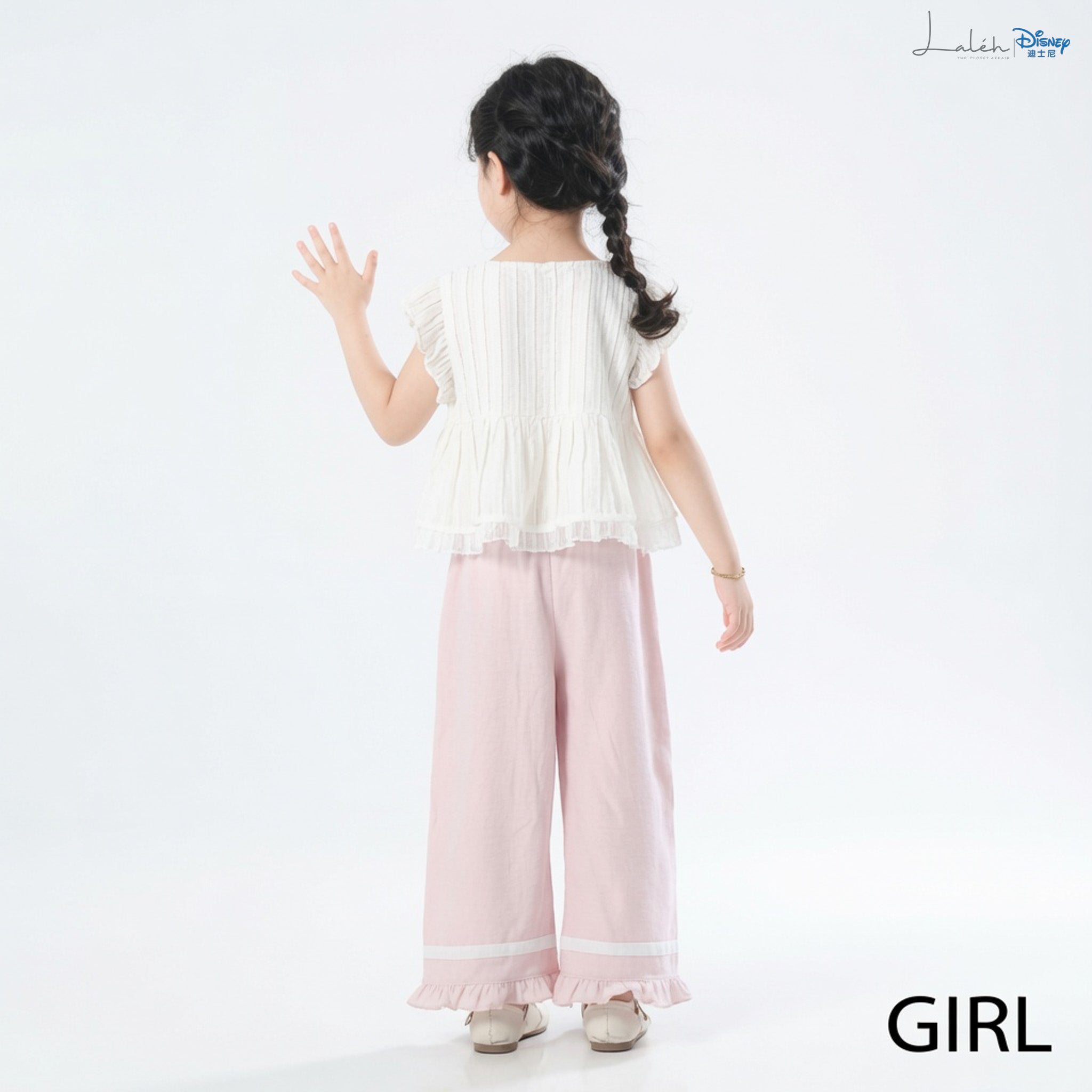 [Tencel Two-Piece Set] Children_s summer girls_ elegant tops and trousers, fashionable casual