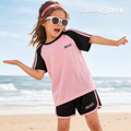 Girls_ Summer Short Sleeve and Shorts Sports Two-Piece Set, Thin Breathable