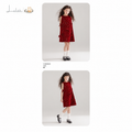 [Sequin Embroidery Velvet Bow] Children_s Winter Fashionable Thin Cotton Mixed Sweet